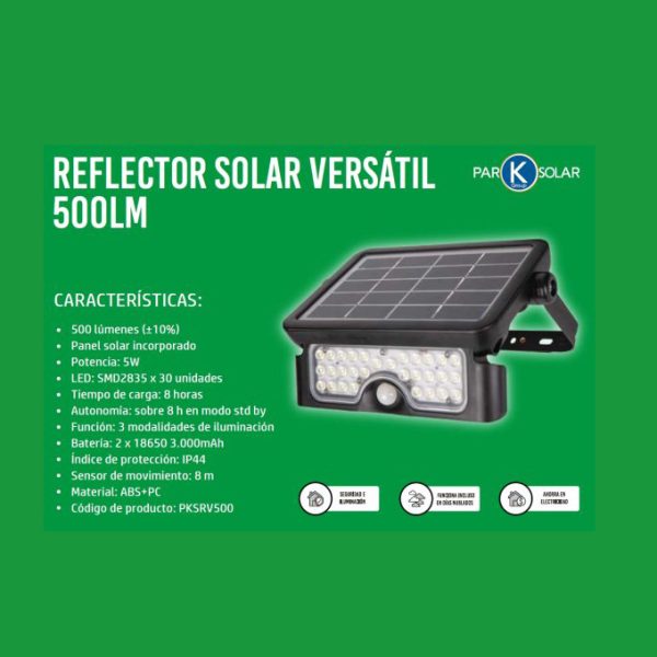 Reflector Versátil 500 lúmenes con sensor de movimiento PKSRV500 - Imagen 9