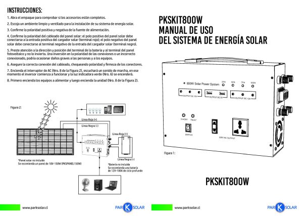 GENERADOR SOLAR 220V - 800W PKSKIT800W - Imagen 2