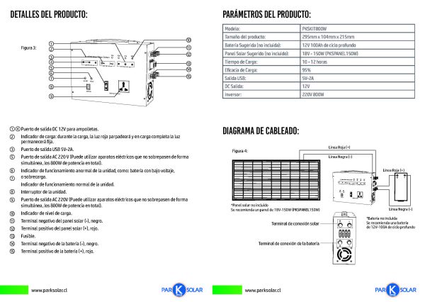GENERADOR SOLAR 220V - 800W PKSKIT800W - Imagen 3